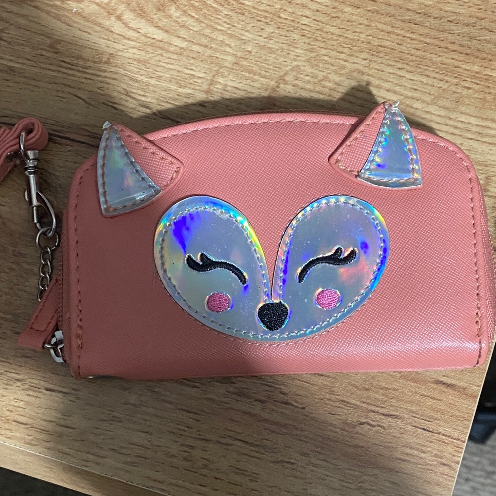 Cute Pink Fox Coin Purse